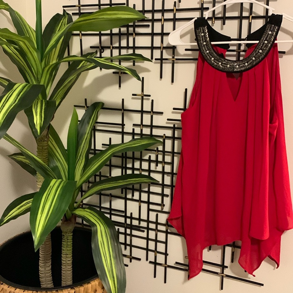 Red beaded Blouse